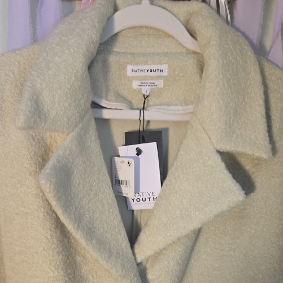 Native Youth Free People Light mint green Trench Coat - Picture 3 of 11